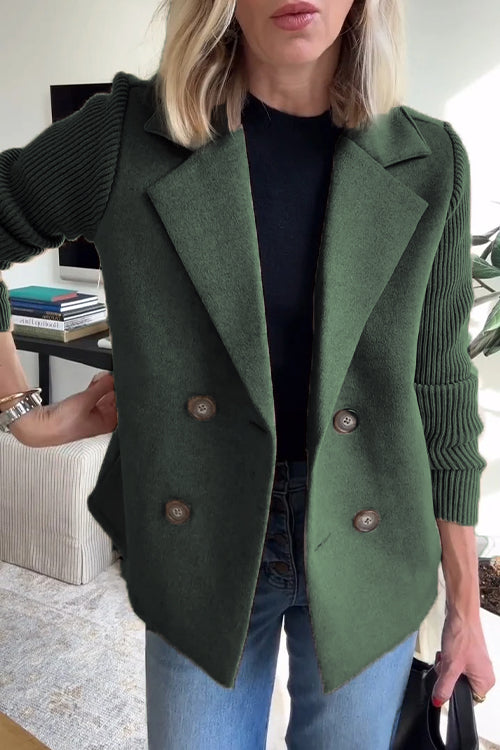 PATRICIA – DOUBLE-BREASTED KNIT SLEEVE BLAZER