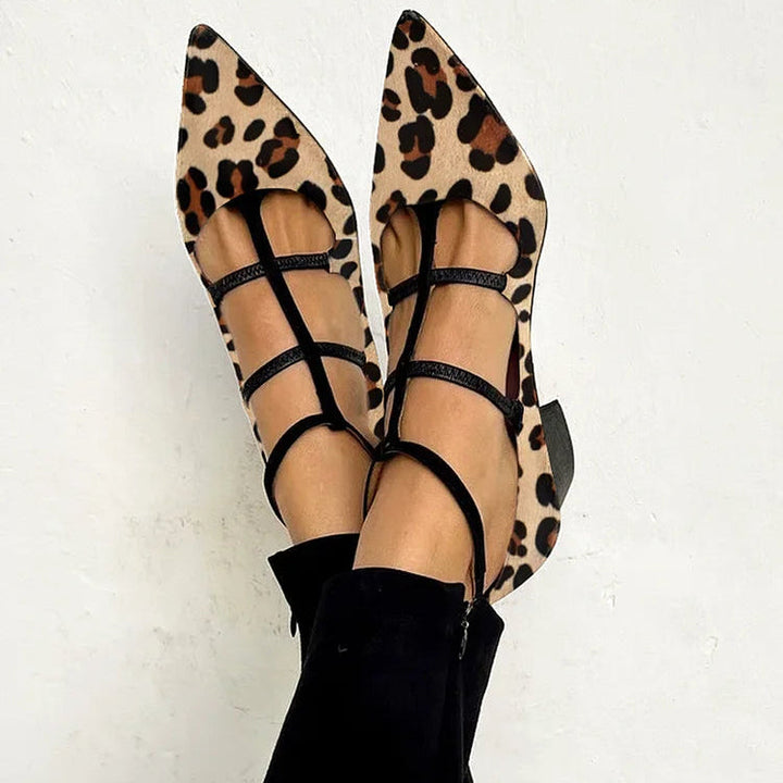 Bridget | Heeled Shoes with Leopard Strap