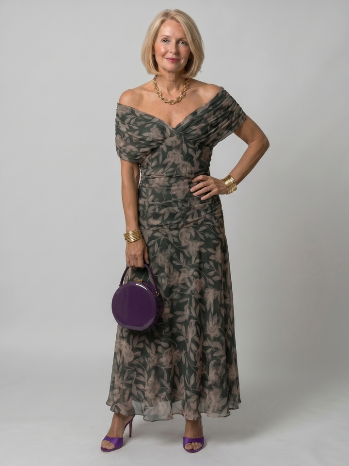 Calen™ | Off Shoulder Flow Midi Dress