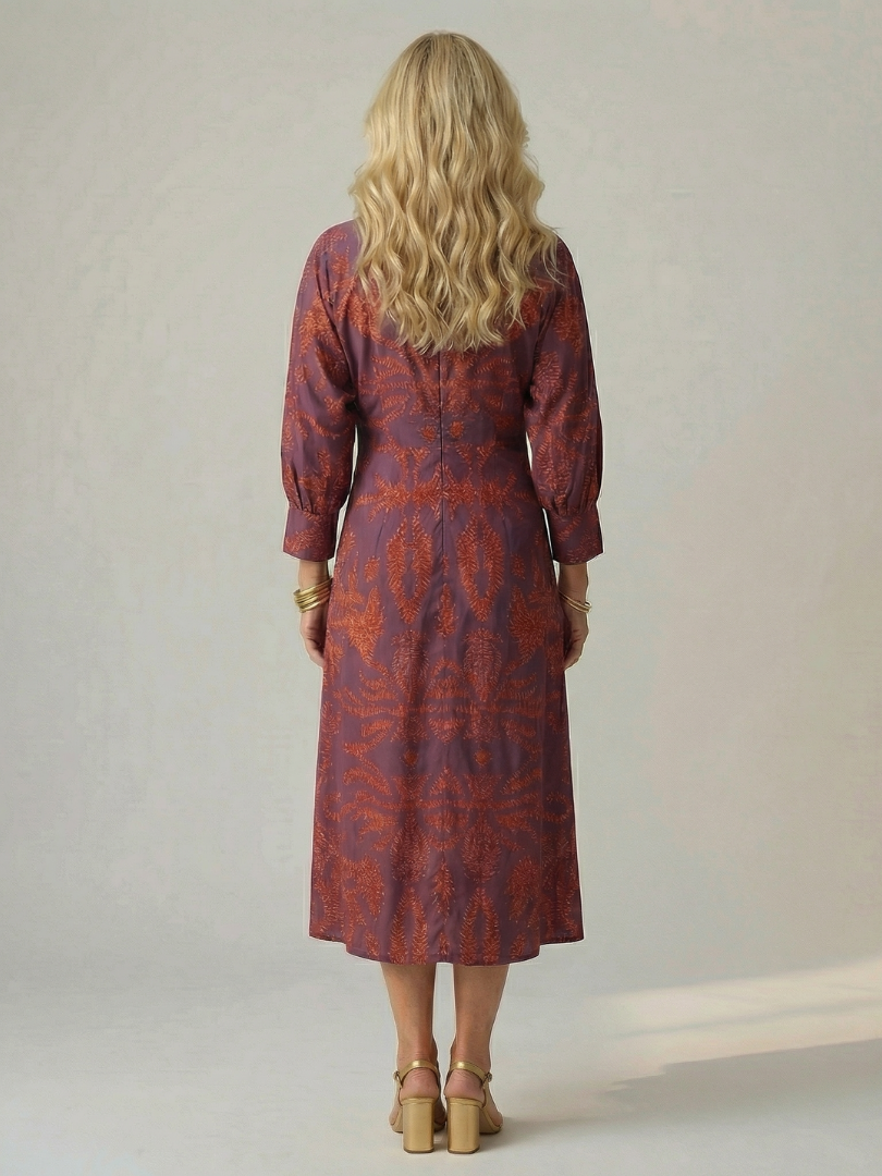 Naomi™ | Natural Wrap Midi Dress