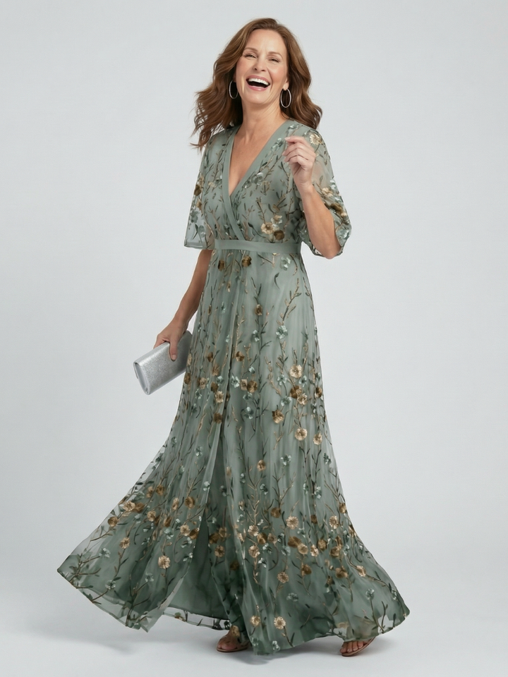 Selena™ | Halter Bloom Flow Maxi Dress
