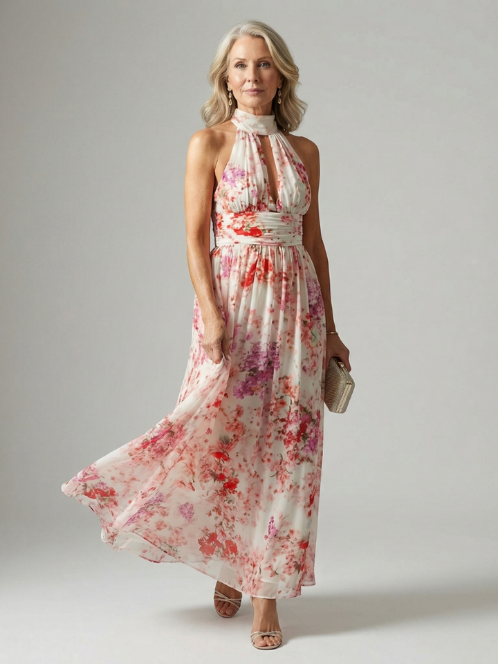 Sienna™ | Gathered Halter Midi Dress