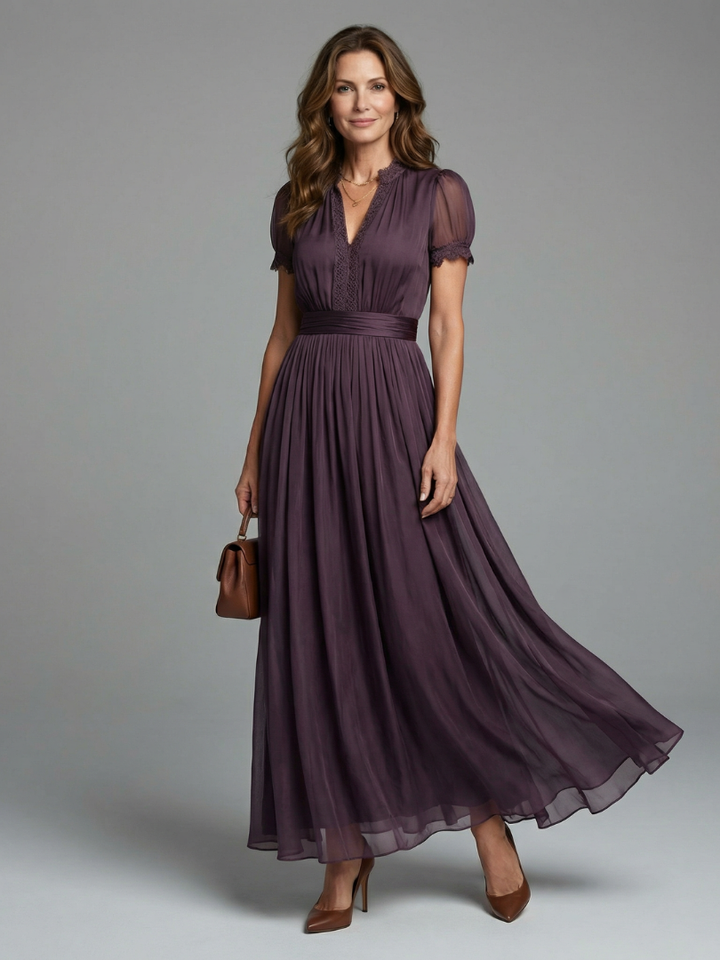 Elia™ | Gathered Waist Keyhole Maxi Dress