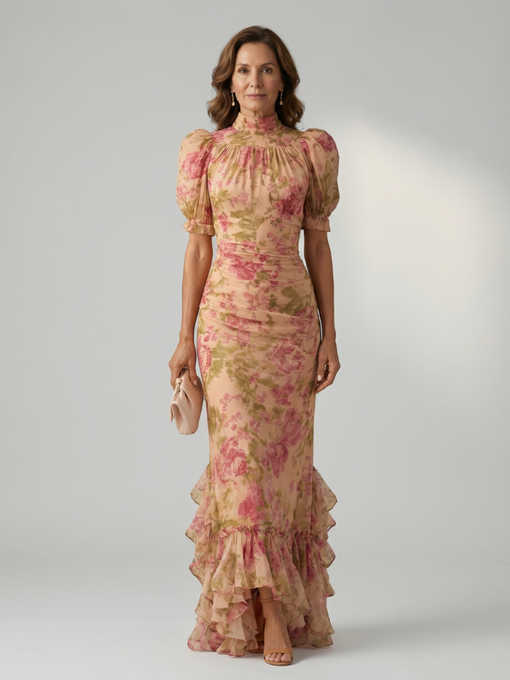 Vivienne™ | Gentle High Neck Maxi Dress