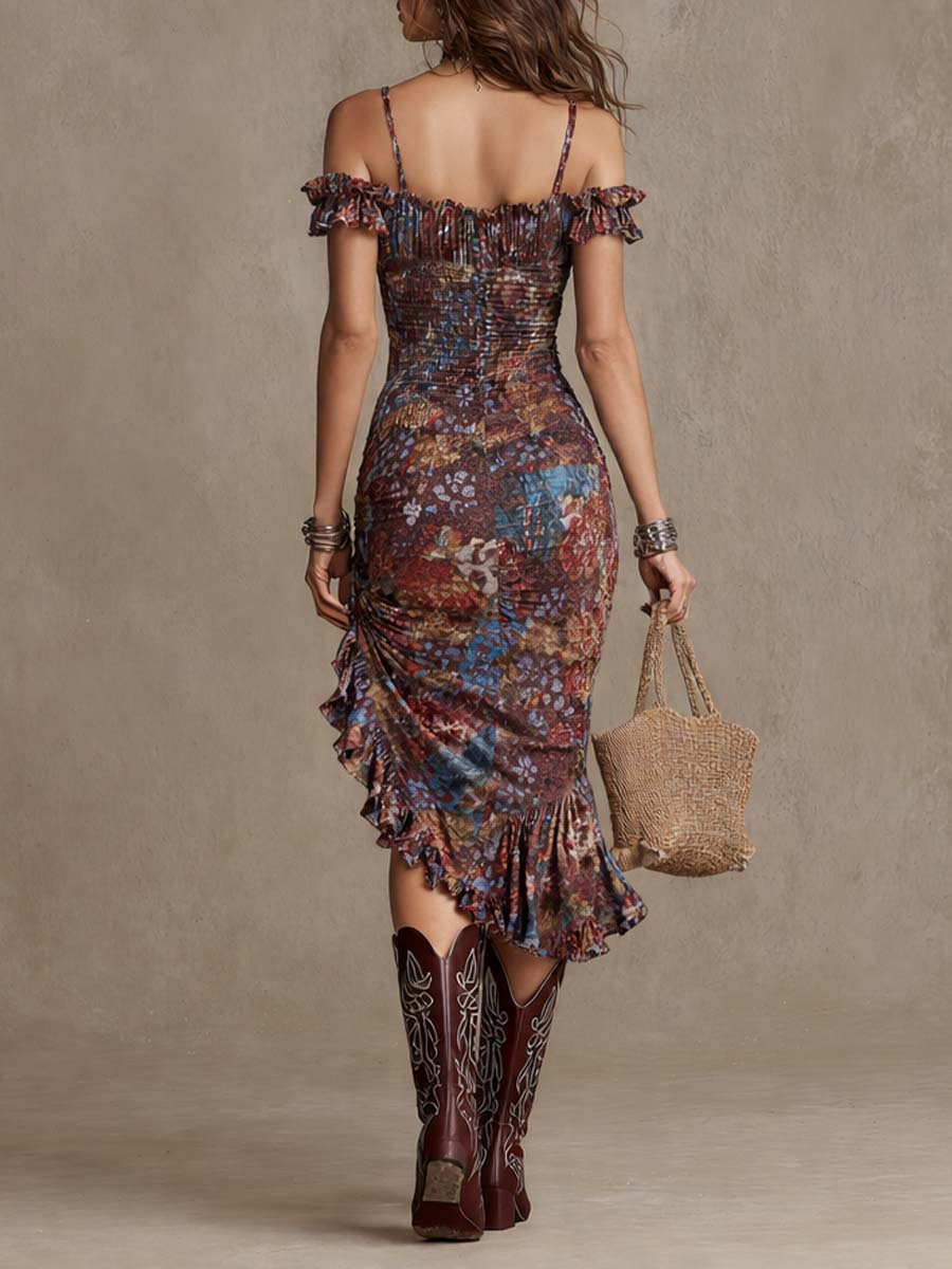 Valéa™ – Ruffle Sculpt Midi Dress