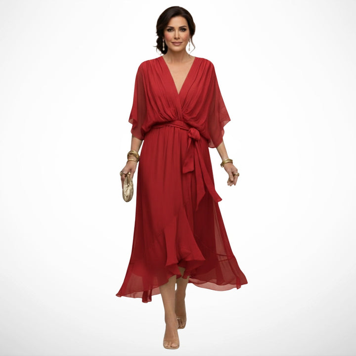 Sarah™ | Sandra Chiffon V-Neck Dress