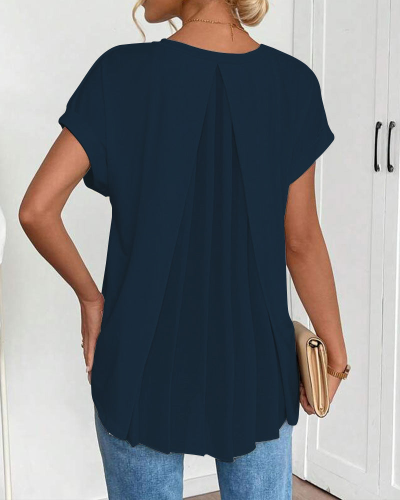 ESTRID - STYLISH SHORT SLEEVE PATCHWORK T-SHIRT