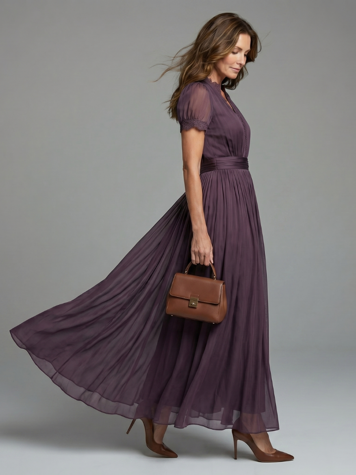 Elia™ | Gathered Waist Keyhole Maxi Dress