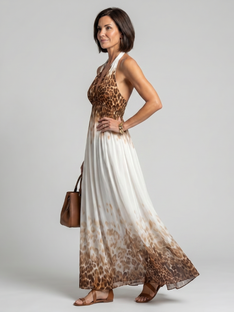 Olivia™ | Pleated White Midi Dress
