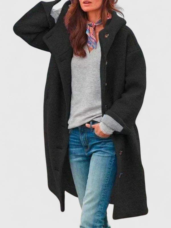 FREYA – TEXTURED HOODED COAT