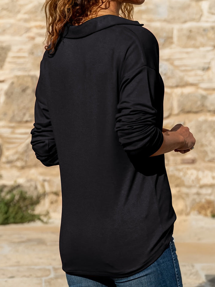 DIANA – CASUAL ZIP COLLAR TOP