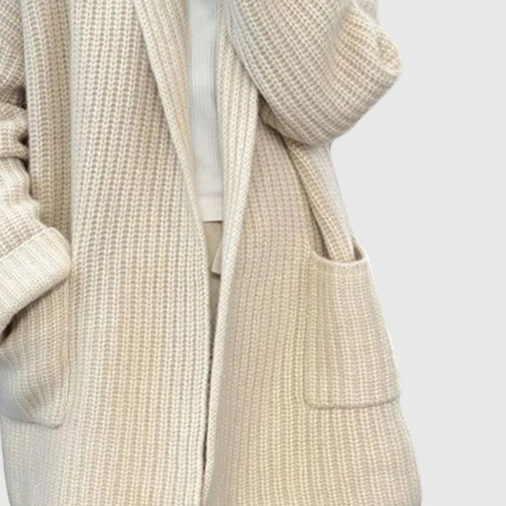 SHEENA – LONG SHAWL COLLAR CARDIGAN