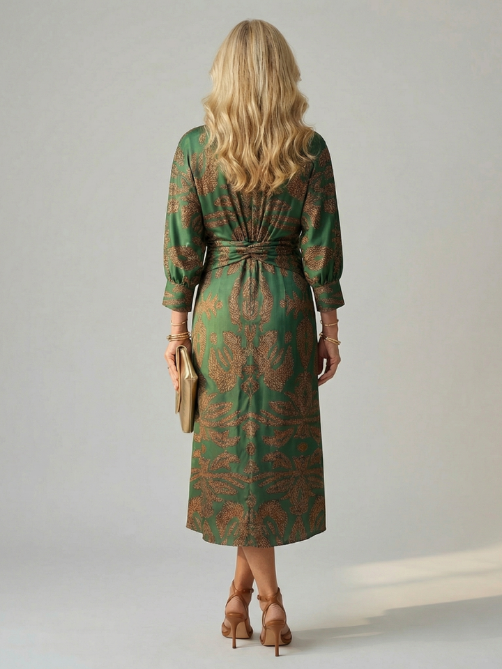 Naomi™ | Natural Wrap Midi Dress