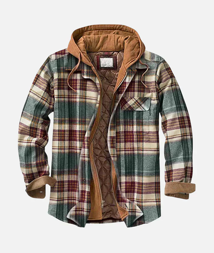 GINA – COZY HOODED PLAID JACKET