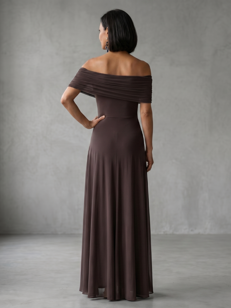 June™ | Off Shoulder Draped Midi Dress