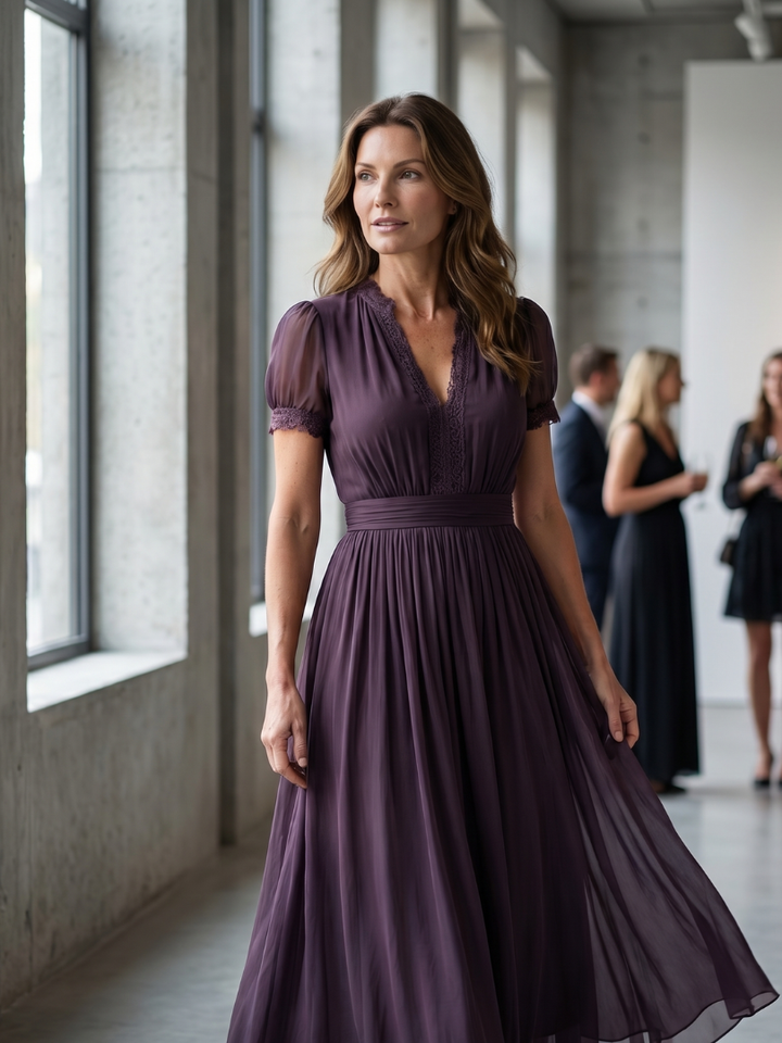 Elia™ | Gathered Waist Keyhole Maxi Dress