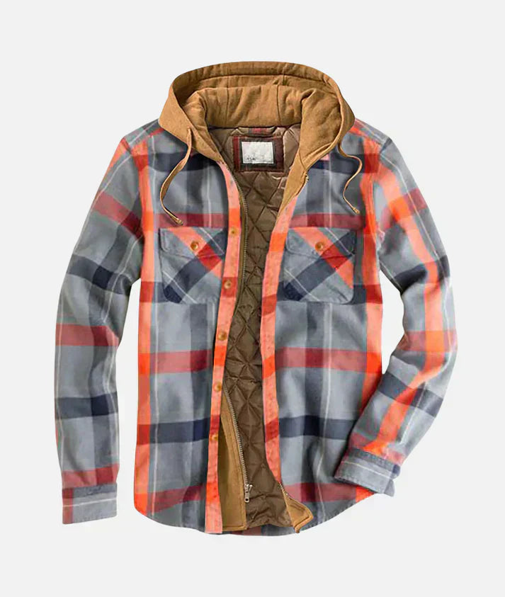 GINA – COZY HOODED PLAID JACKET