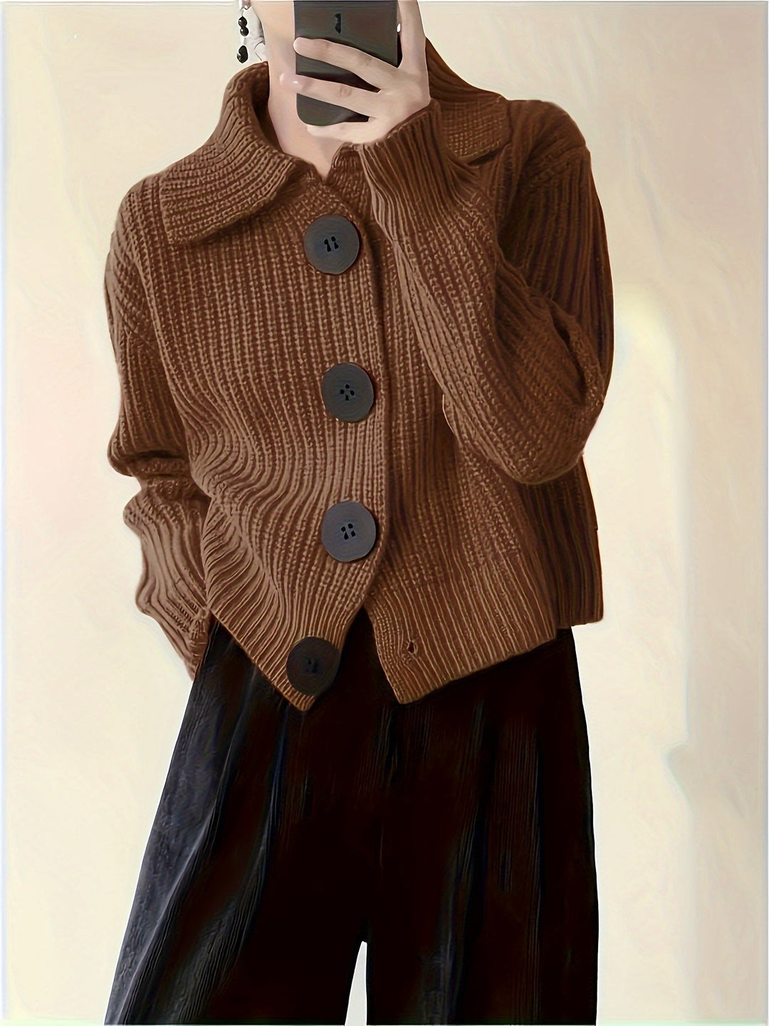 FIONA – STATEMENT BUTTON KNIT SWEATER