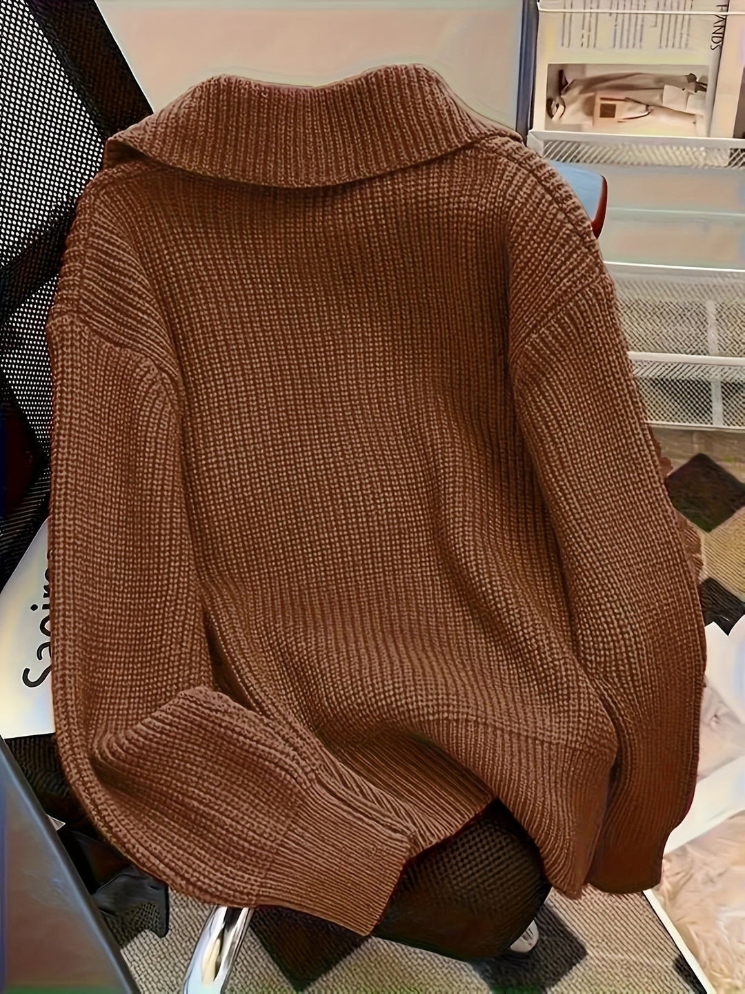 FIONA – STATEMENT BUTTON KNIT SWEATER