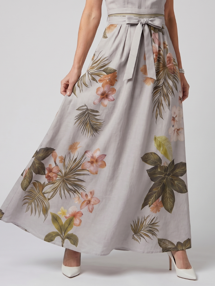 Meadow™ | Draped Halter Botanical Maxi Dress