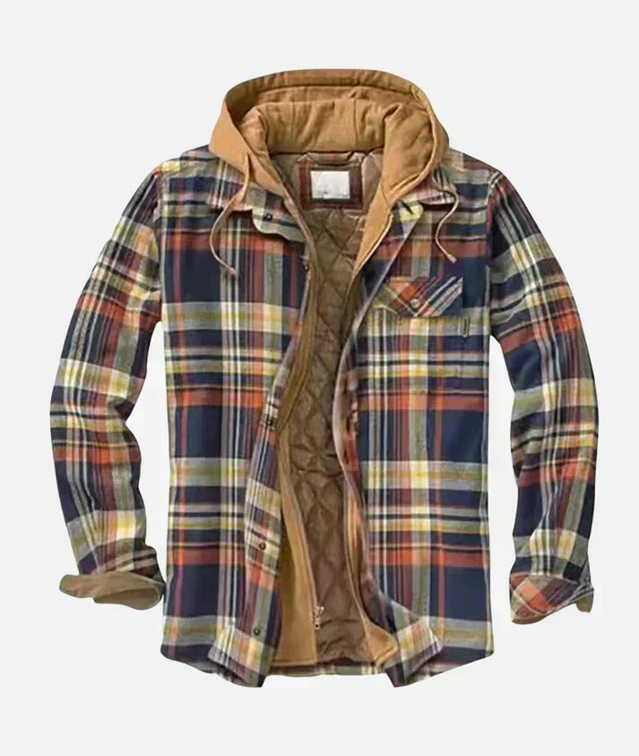 GINA – COZY HOODED PLAID JACKET