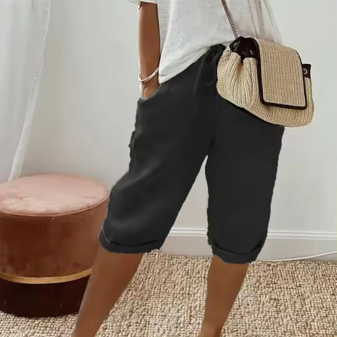 Fenlorn™ | Linen Drawstring Capri Shorts