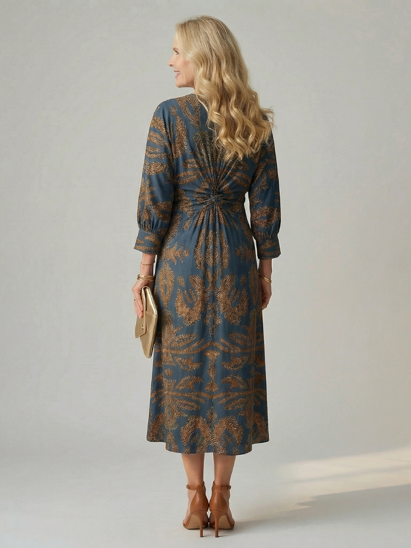 Naomi™ | Natural Wrap Midi Dress