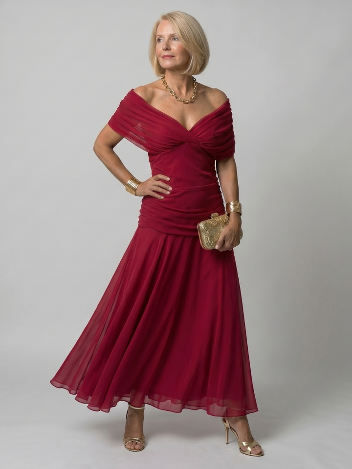 Calen™ | Off Shoulder Flow Midi Dress