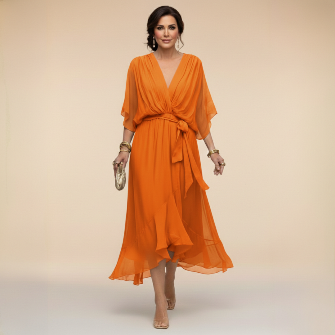 Sarah™ | Sandra Chiffon V-Neck Dress