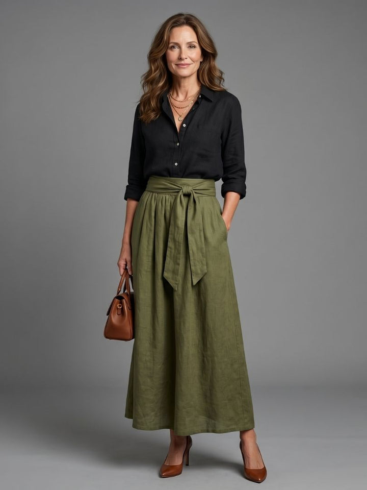 Veronica™ | Two Piece Blouse &amp; Midi Skirt Set