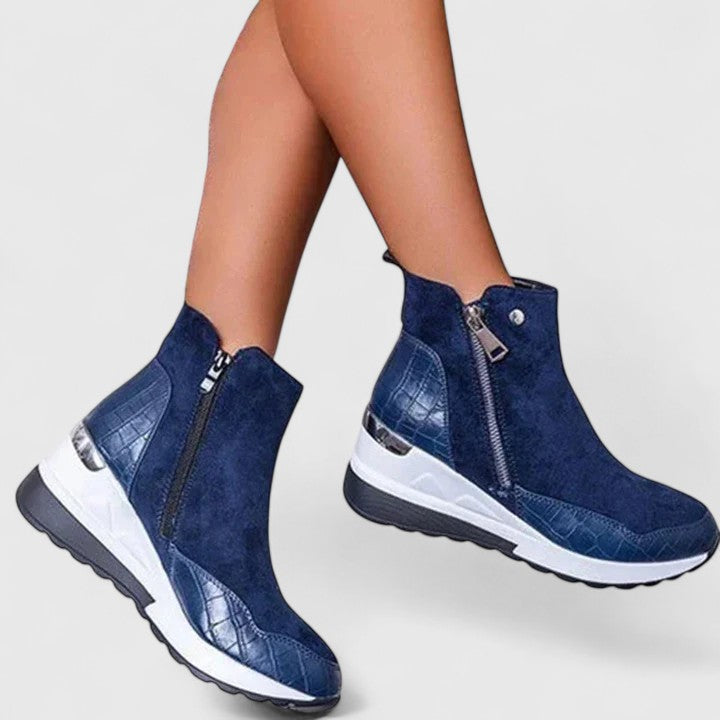 BROOKE – STYLISH ZIP-UP WEDGE BOOTS