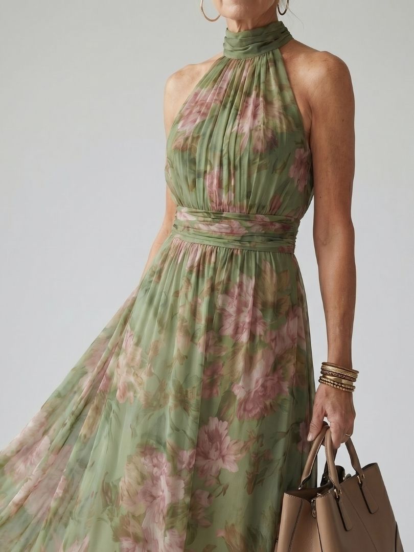 Mirelle™ | Gathered Halter Midi Dress