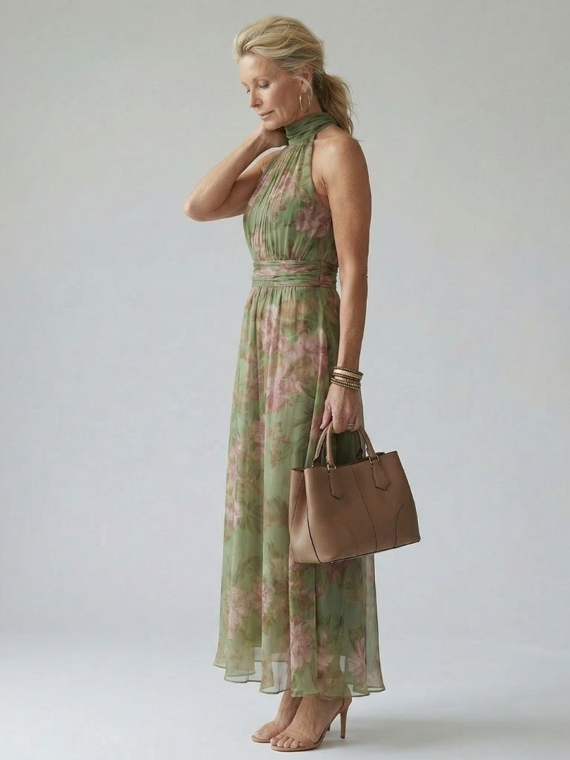 Mirelle™ | Gathered Halter Midi Dress