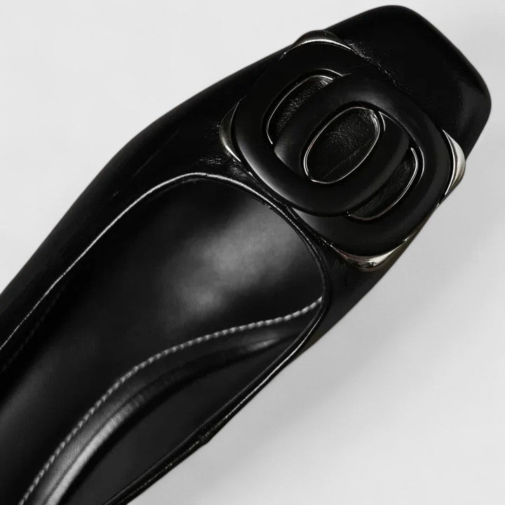 OLIVIA – ELEGANT SQUARE BUCKLE BLOCK HEELS