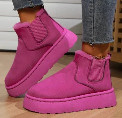 SnowLuxe™ | Women's Suede Fur Ankle Boots