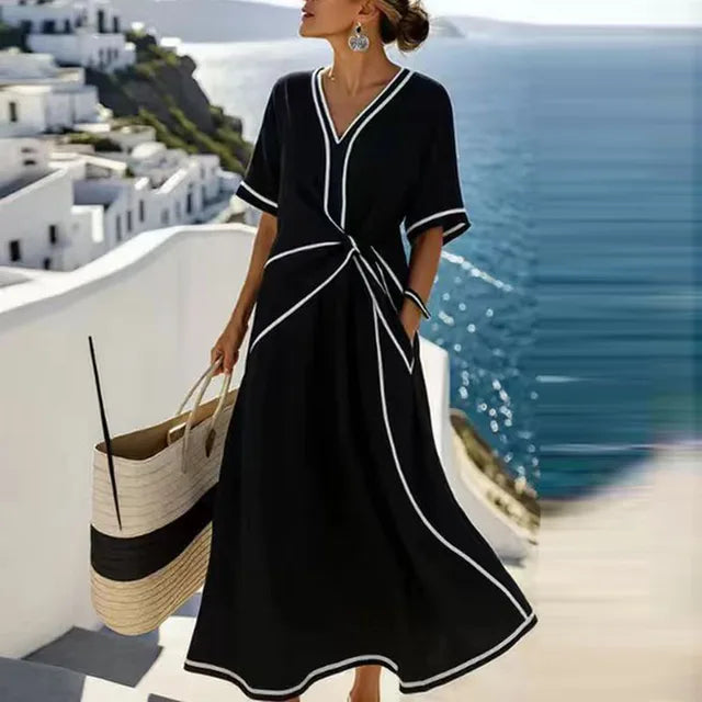 Clara™ – Elegant Draped Summer Dress