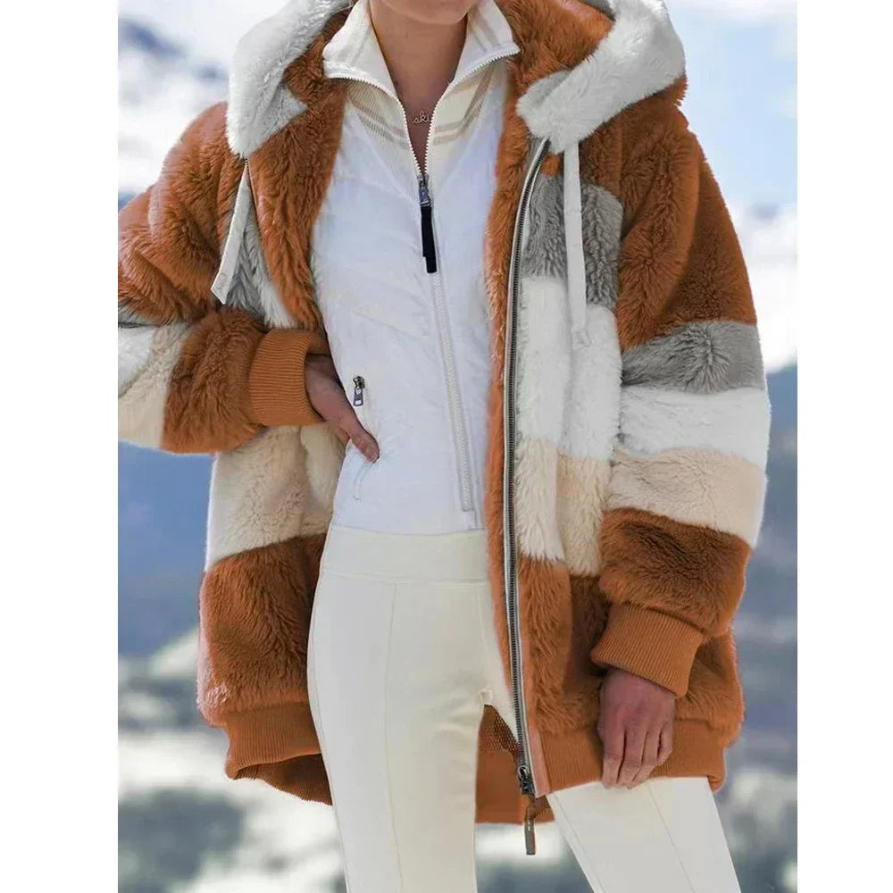 PlaidFusion™ - Women's Hooded Cashmere Coat