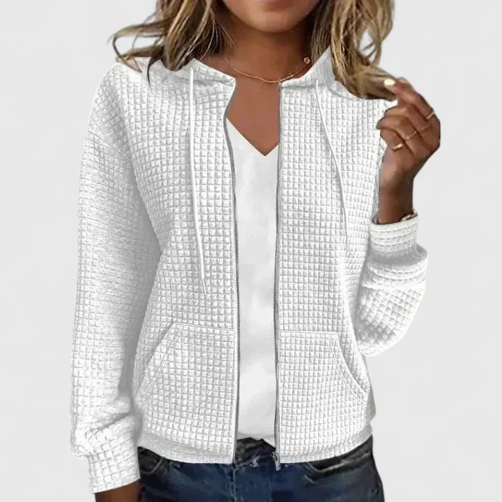 MYRA – QUILTED ZIP-UP HOODIE