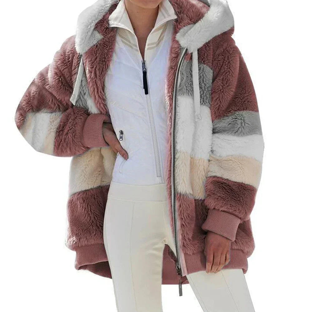 PlaidFusion™ - Women's Hooded Cashmere Coat