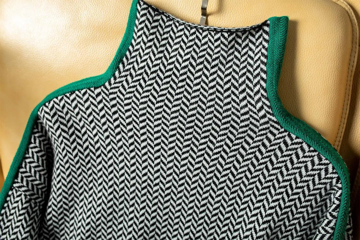 JANELLE – HERRINGBONE HIGH-NECK SWEATER