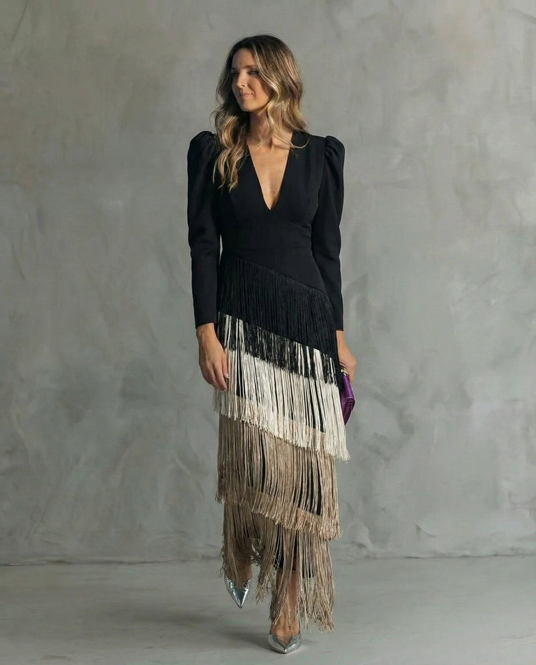 Seraphina™ – Chic Fringe Midi Dress