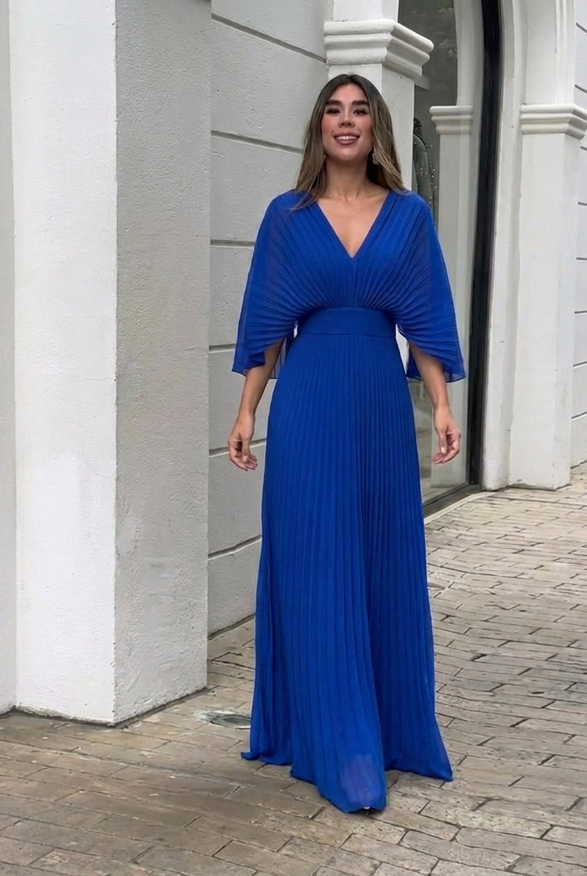 Camille™ – Elegant Pleated Maxi Dress