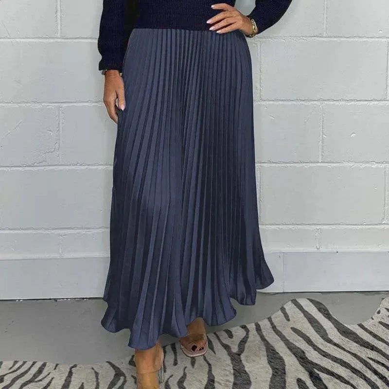 BRIELLE – ELEGANT PLEATED SWEATER DRESS