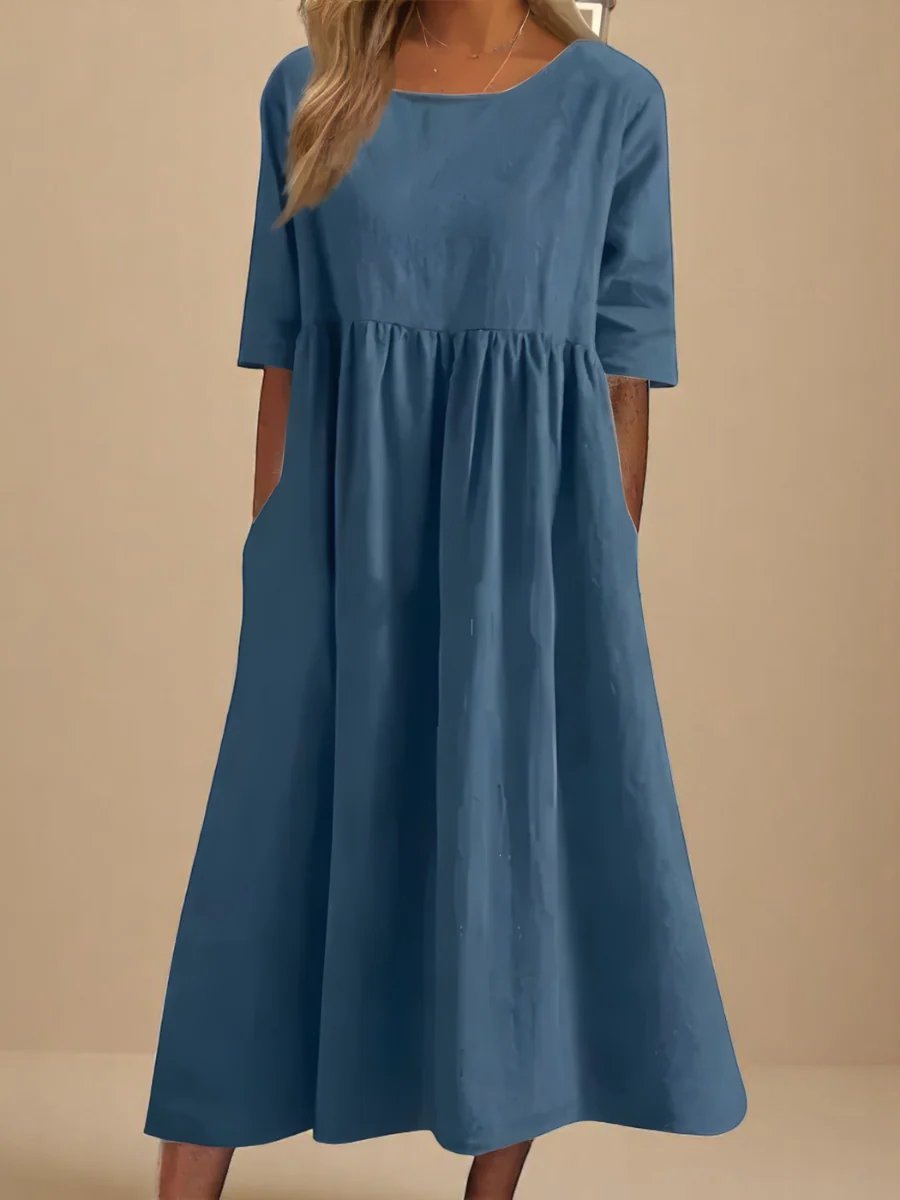 Hailey™ | Relaxed Fit Three-Quarter Sleeve Midi Dress