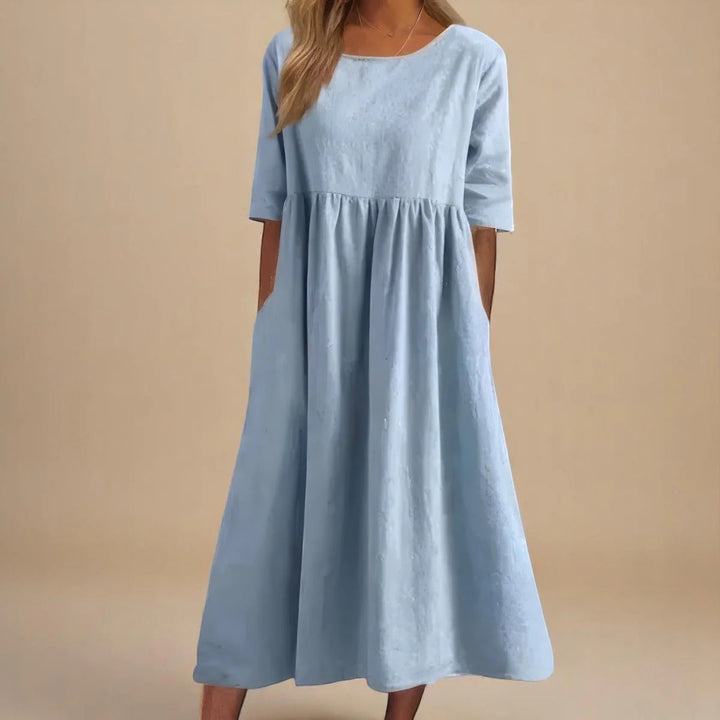Hailey™ | Relaxed Fit Three-Quarter Sleeve Midi Dress