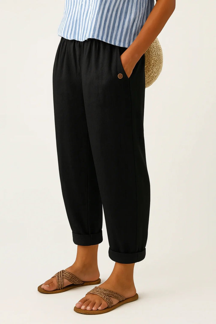 Aria™ | Elastic Waist Straight Leg Trousers