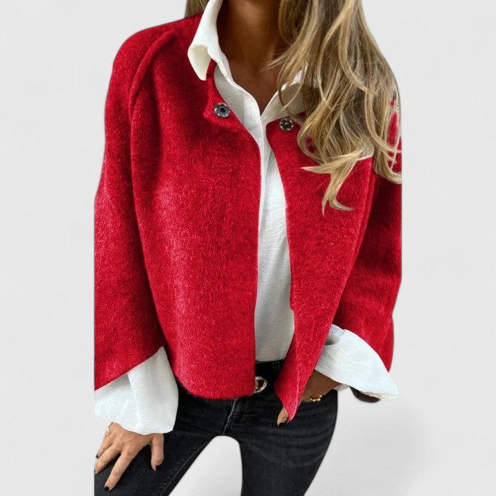 CHELSEA – VIBRANT TEXTURED BUTTON JACKET